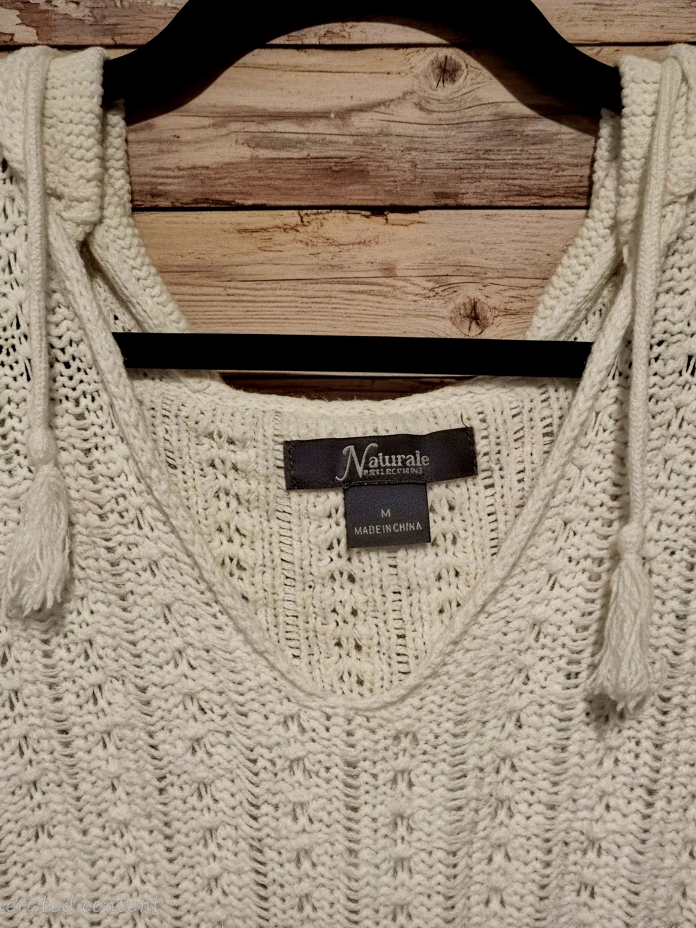Natural Reflections Retro Stripe Open Knit Hoodie Sweater – Size Medium. - Picture 3 of 8